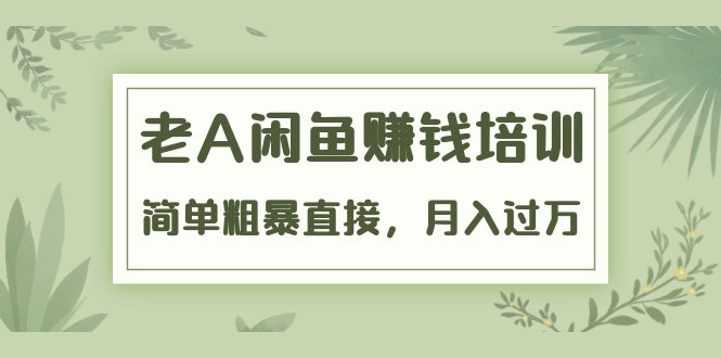 《老A闲鱼赚钱培训》简单粗暴直接，月入过万真正的闲鱼战术实课（51节课）-赚钱驿站