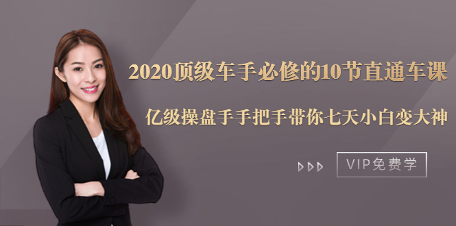 2020顶级车手必修的10节直通车课：亿级操盘手手把手带你七天小白变大神-赚钱驿站