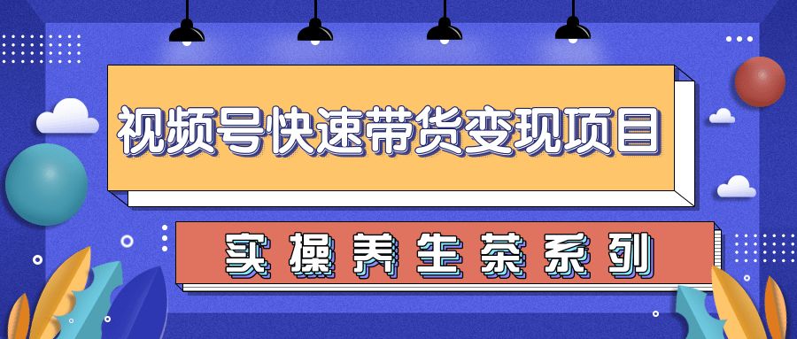 柚子视频号带货实操变现项目，零基础操作养身茶月入10000+-赚钱驿站