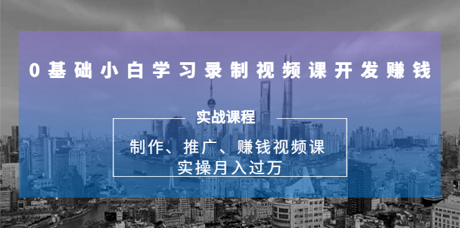 0基础小白学习录制视频课开发赚钱：制作、推广、赚钱视频课 实操月入过万-赚钱驿站