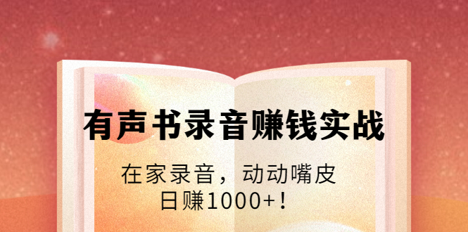 有声书录音赚钱实战：在家录音，动动嘴皮，日赚1000+！-赚钱驿站