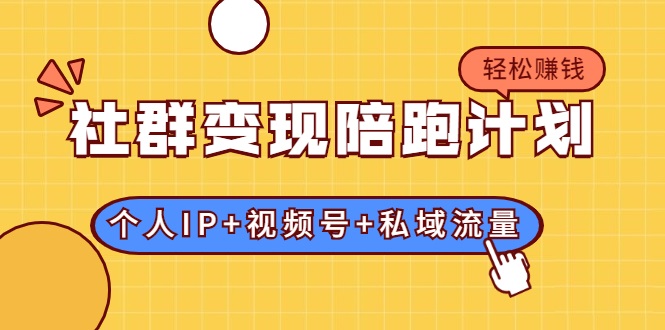 社群变现陪跑计划：建立“个人IP+视频号+私域流量”的社群商业模式轻松赚钱-赚钱驿站