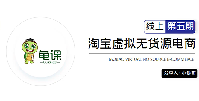 龟课·淘宝虚拟无货源电商5期，全程直播 现场实操，一步步教你轻松实现躺赚-赚钱驿站