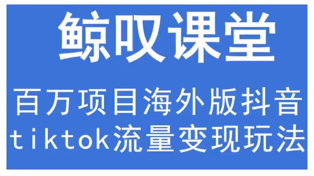 鲸叹号·海外TIKTOK训练营，百万项目海外版抖音tiktok流量变现玩法-赚钱驿站