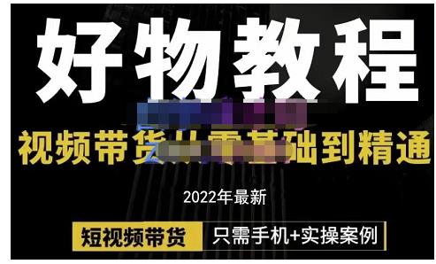 锅锅老师好物分享课程：短视频带货从零基础到精通，只需手机+实操-赚钱驿站