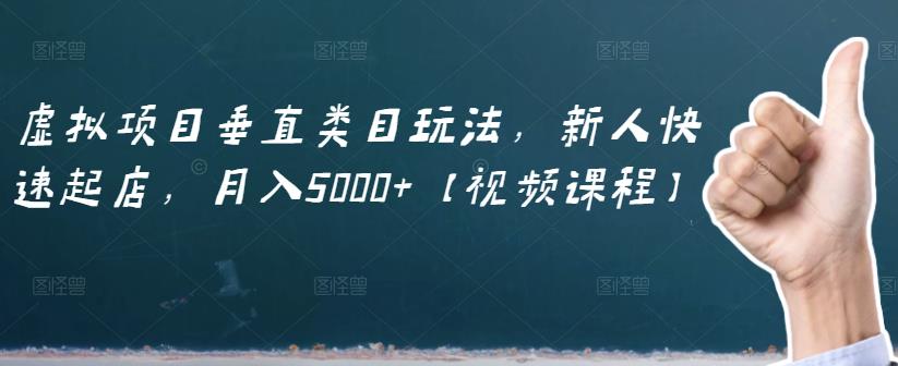 虚拟项目垂直类目玩法，新人快速起店，月入5000+【视频课程】-赚钱驿站