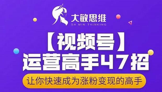 大敏思维-视频号运营高手47招，让你快速成为涨粉变现高手-赚钱驿站