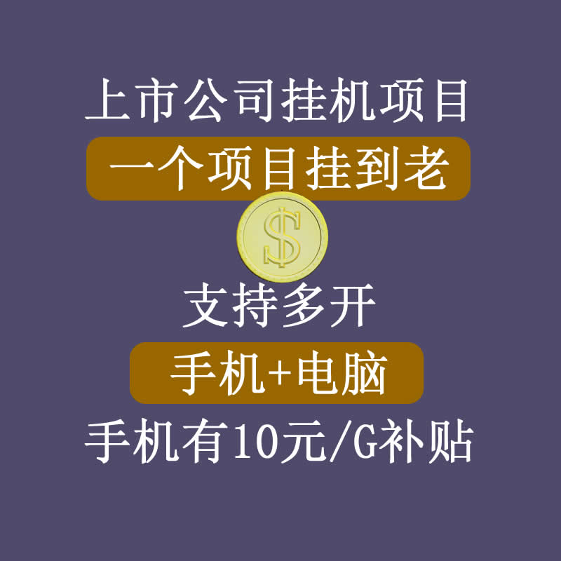 正规挂机项目，支持手机电脑一起挂，支持虚拟机多开，可以挂到老-赚钱驿站