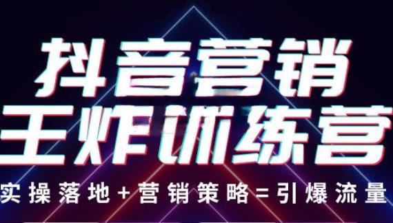 抖音营销王炸训练营，实操落地+营销策略=引爆流量（价值8960元）-赚钱驿站