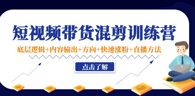 短视频带货混剪训练营：底层逻辑+内容输出+方向+快速涨粉+直播方法-赚钱驿站