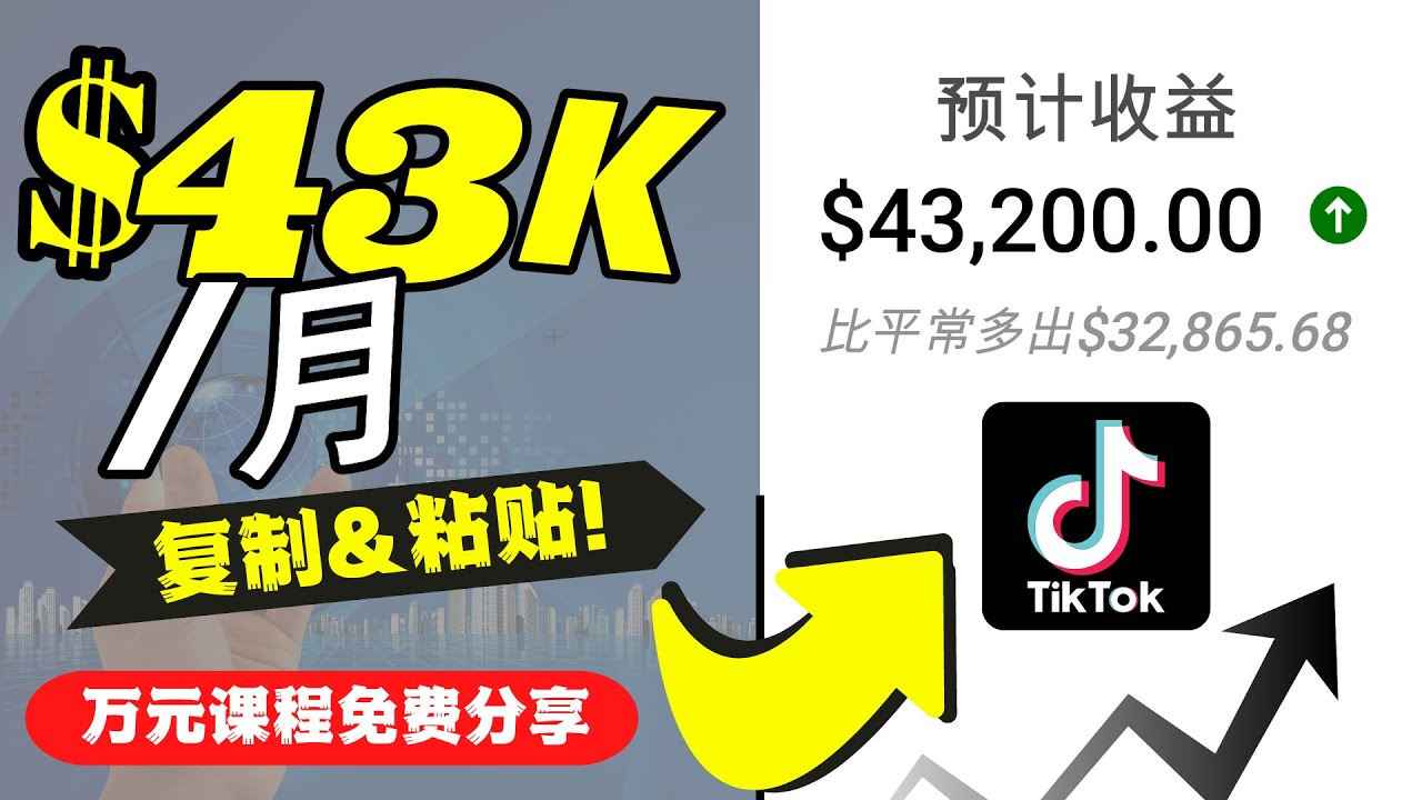 2022抖音国际版Tiktok赚钱项目：每天上传一个视频就轻松月入$43200-赚钱驿站