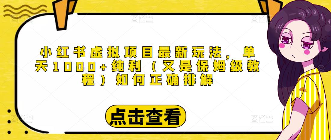 小红书虚拟项目最新玩法，单天1000+纯利（又是保姆级教程文档）-赚钱驿站