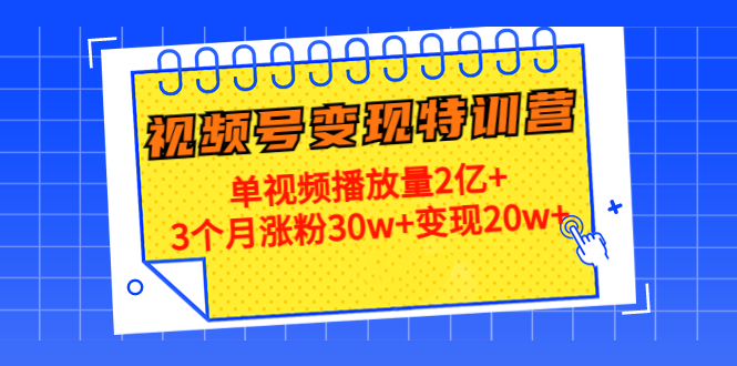 21天视频号变现特训营：单视频播放量2亿+3个月涨粉30w+变现20w+（第14期）-赚钱驿站