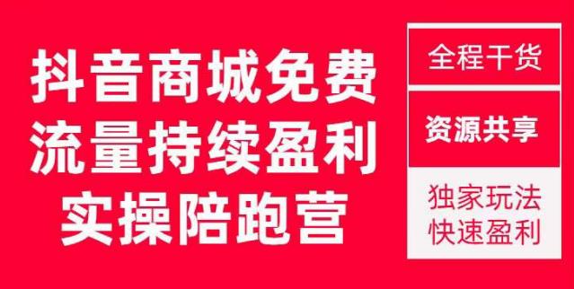 抖音商城搜索持续盈利陪跑成长营，抖音商城搜索从0-1、从1到10的全面解决方案-赚钱驿站