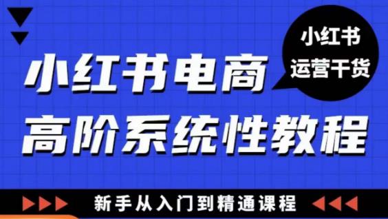 小红书电商高阶系统教程，新手从入门到精通系统课-赚钱驿站