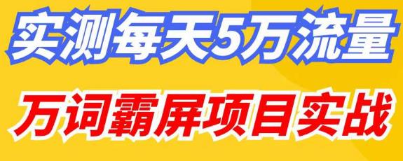 百度万词霸屏实操项目引流课，30天霸屏10万关键词-赚钱驿站