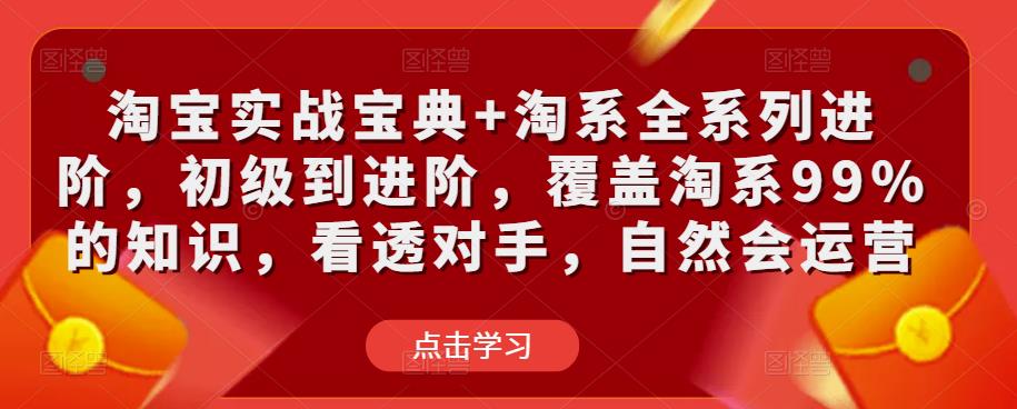 淘宝实战宝典+淘系全系列进阶，初级到进阶，覆盖淘系99%的知识，看透对手，自然会运营-赚钱驿站