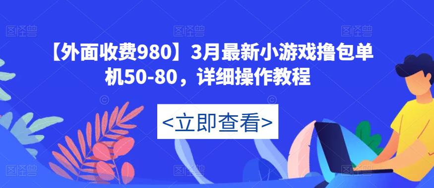 【外面收费980】3月最新小游戏撸包单机50-80，详细操作教程-赚钱驿站