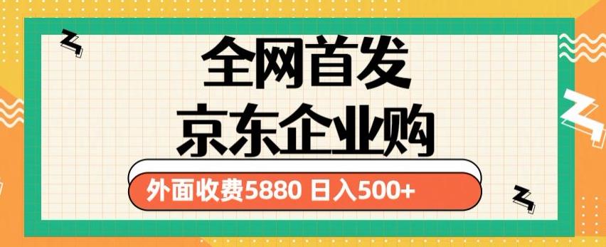 3月最新京东企业购教程，小白可做单人日利润500+撸货项目（仅揭秘）-赚钱驿站