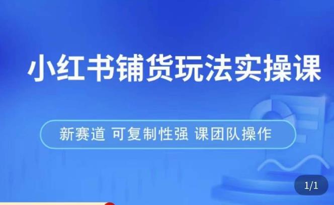 小红书铺货玩法实操课，流量大，竞争小，非常好做，新赛道，可复制性强，可团队操作-赚钱驿站