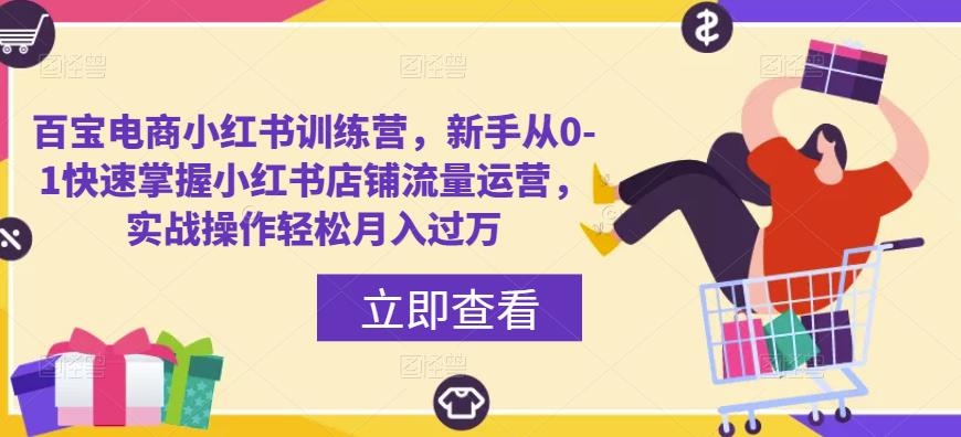 百宝电商小红书训练营，新手从0-1快速掌握小红书店铺流量运营，实战操作轻松月入过万-赚钱驿站