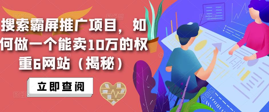 搜索霸屏推广项目，如何做一个能卖10万的权重6网站（揭秘）-赚钱驿站