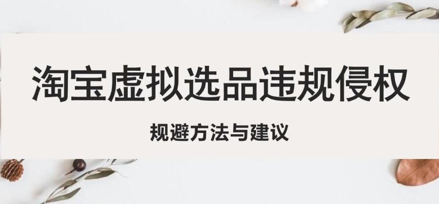 淘宝虚拟违规侵权规避方法与建议，6个部分详细讲解，做虚拟资源必看-赚钱驿站