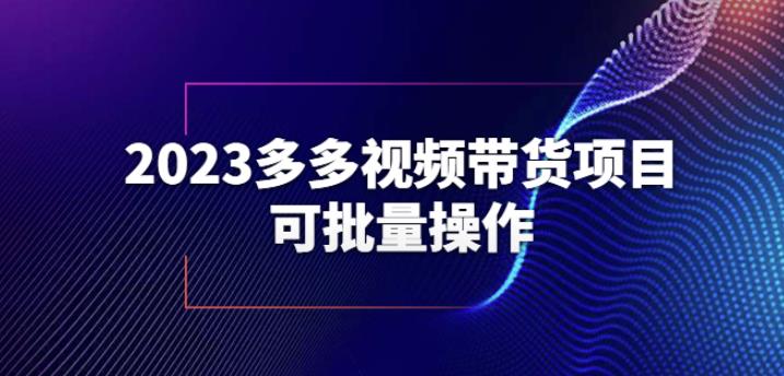 2023多多视频带货项目，可批量操作【保姆级教学】【揭秘】-赚钱驿站