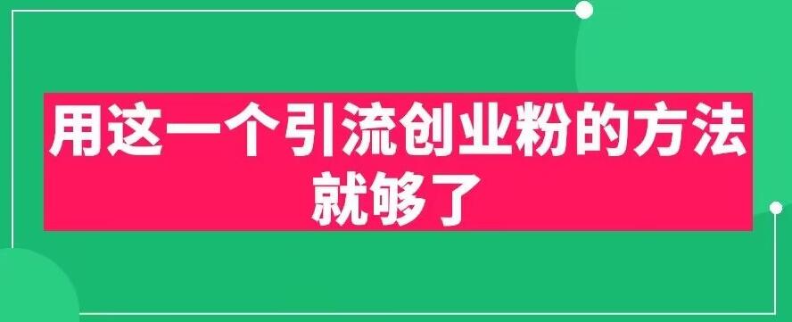 用这一个引流创业粉的方法就够了，PPT短视频引流创业粉【揭秘】-赚钱驿站