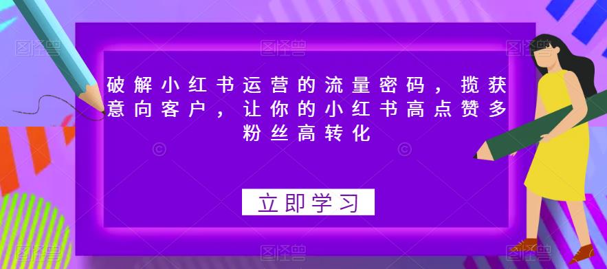 破解小红书运营的流量密码，揽获意向客户，让你的小红书高点赞多粉丝高转化-赚钱驿站