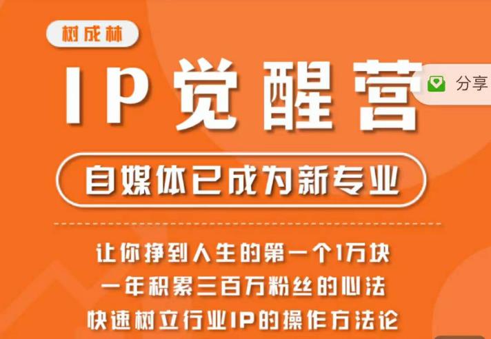 树成林·IP觉醒营，快速树立行业IP的操作方法论，让你赚到人生的第一个1万块（更新）-赚钱驿站