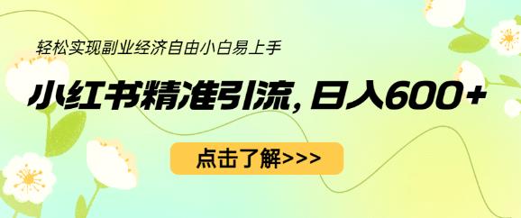 小红书精准引流，小白日入600+，轻松实现副业经济自由（教程+1153G资源）-赚钱驿站