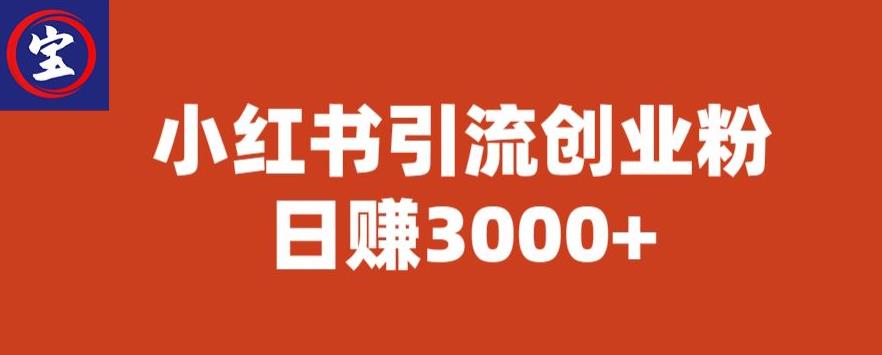 宝哥小红书引流创业粉，日赚3000+【揭秘】-赚钱驿站