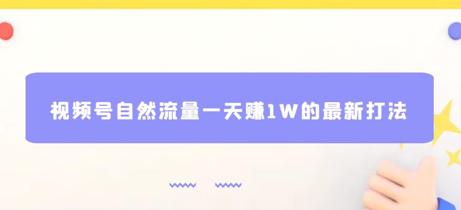 视频号自然流量一天赚1W的最新打法，基本0投资【揭秘】-赚钱驿站