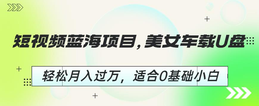 短视频蓝海项目，美女车载U盘，轻松月入过万，适合0基础小白【揭秘】-赚钱驿站