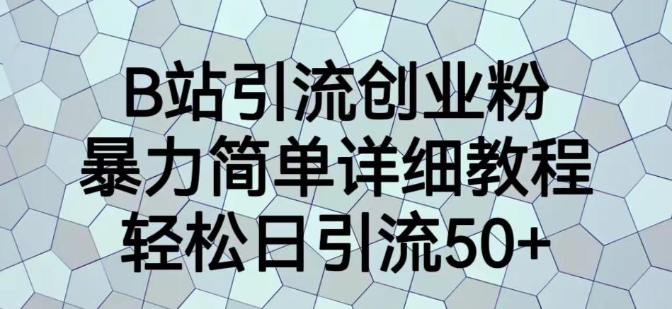 B站引流创业粉，暴力简单详细教程，轻松日引流50+【揭秘】-赚钱驿站