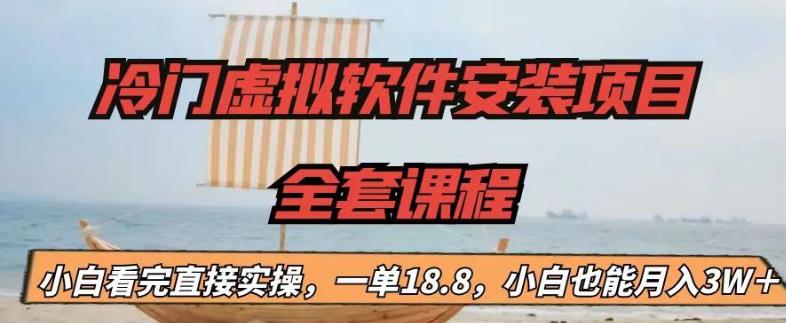 冷门虚拟软件安装项目，一单18.8，小白也能月入3W＋【揭秘】-赚钱驿站