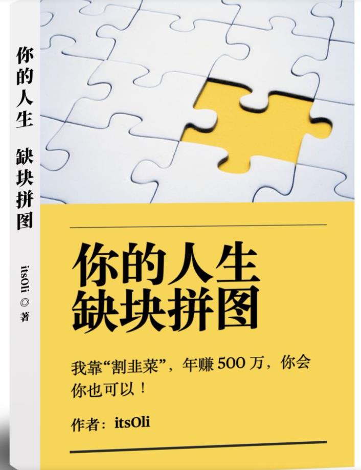 某高赞电子书《你的人生，缺块拼图——我靠“割韭菜”，年赚500万，你会你也可以》-赚钱驿站