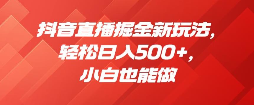 抖音直播掘金新玩法，轻松日入500+，小白也能做【揭秘】-赚钱驿站