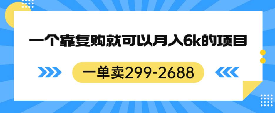 一单卖299-2688，一个靠复购就可以月入6k的暴利项目【揭秘】-赚钱驿站