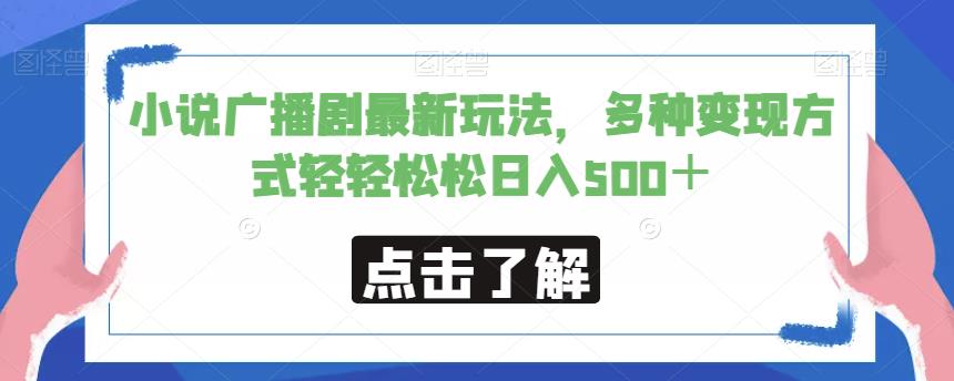 小说广播剧最新玩法，多种变现方式轻轻松松日入500＋【揭秘】-赚钱驿站