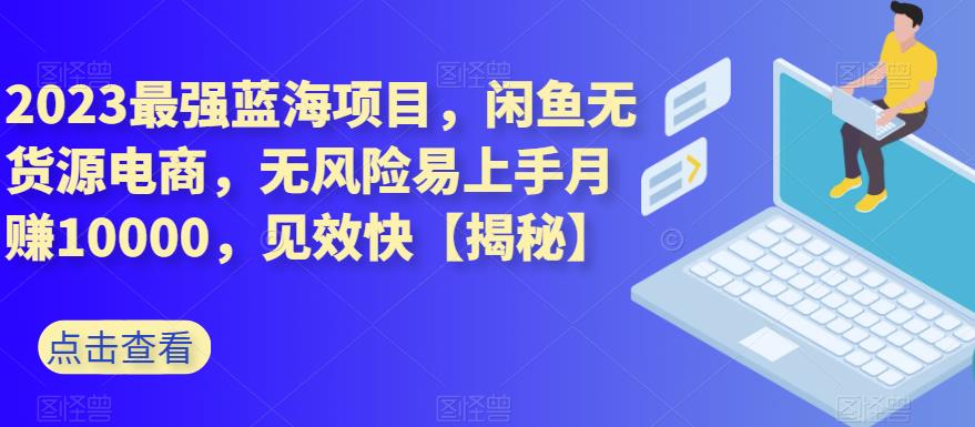 2023最强蓝海项目，闲鱼无货源电商，无风险易上手月赚10000，见效快【揭秘】-赚钱驿站