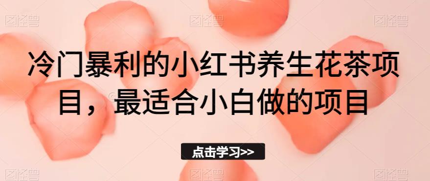 冷门暴利的小红书养生花茶项目，最适合小白做的项目【揭秘】-赚钱驿站