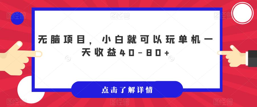 无脑项目，小白就可以玩单机一天收益40-80+【揭秘】-赚钱驿站