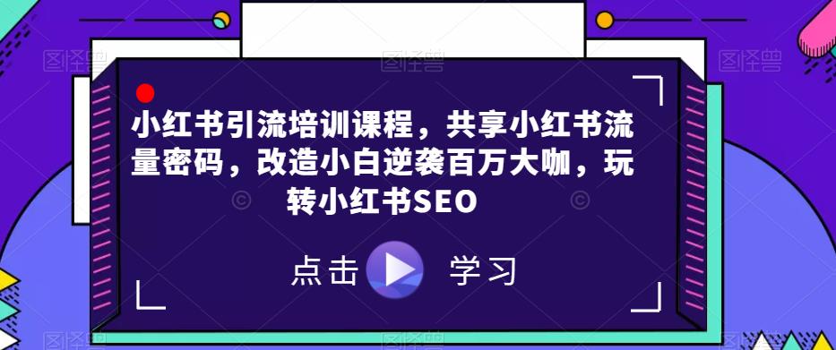 小红书引流培训课程，共享小红书流量密码，改造小白逆袭百万大咖，玩转小红书SEO-赚钱驿站