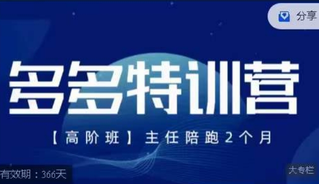 纪主任·多多特训营高阶班【9月13日更新】，拼多多最新玩法技巧落地实操-赚钱驿站