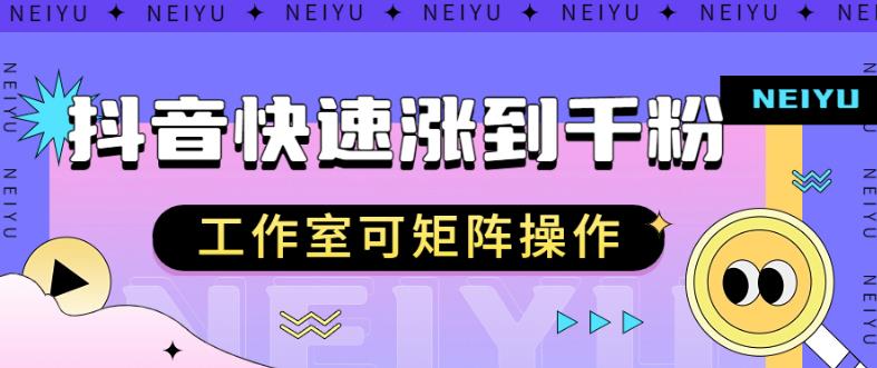 抖音快速涨粉秘籍，教你如何快速涨到千粉，工作室可矩阵操作【揭秘】-赚钱驿站