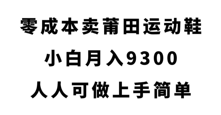 零成本卖莆田运动鞋，小白月入9300，人人可做上手简单【揭秘】-赚钱驿站