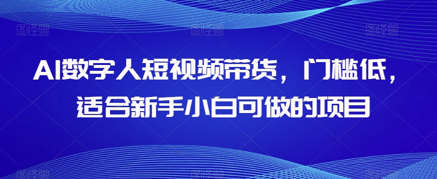 AI数字人短视频带货，门槛低，适合新手小白可做的项目-赚钱驿站