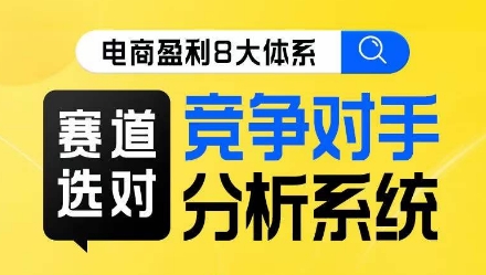 电商盈利8大体系·赛道选对，​竞争对手分析系统线上课-赚钱驿站